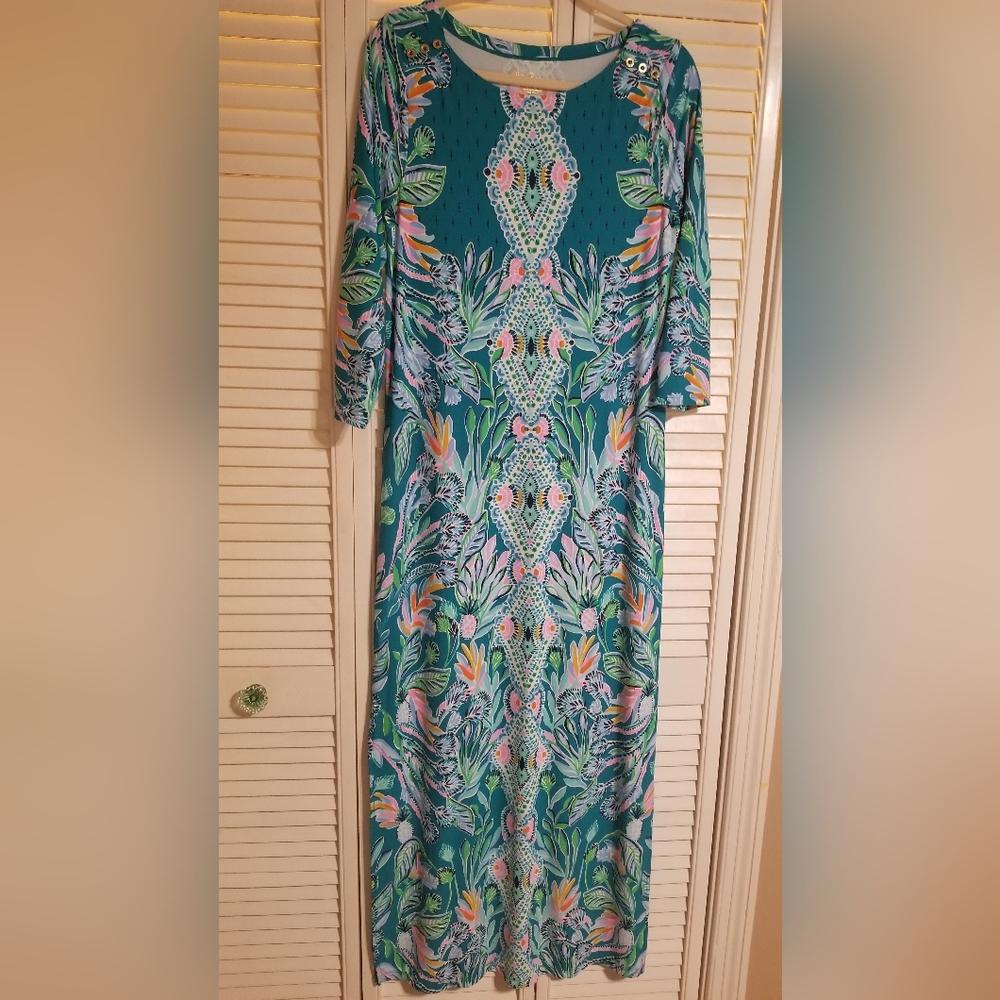SOLD Lilly Pulitzer Seralina Valencia  Teal Rain Maxi